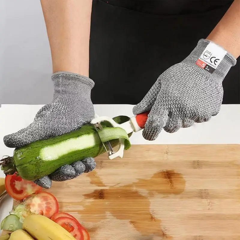 Grade 5 Cut Resistant Work Gloves Kitchen HPPE Scratch Resistant Gloves Glass Cutting Safety Protection Mittens for Gardeners anti cut gloves safety gloves protective gloves garden work gloves