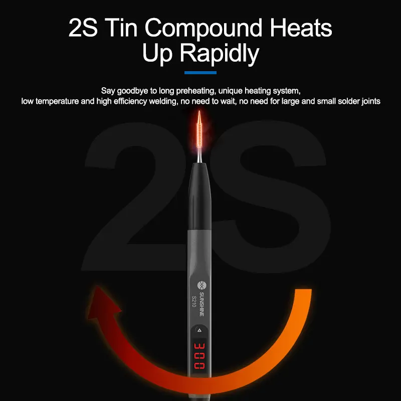 Soldering Iron SUNSHINE C210 Series Integrated Tips and Heating Core Efficient Heat Conduction Temperature Recovery for S210