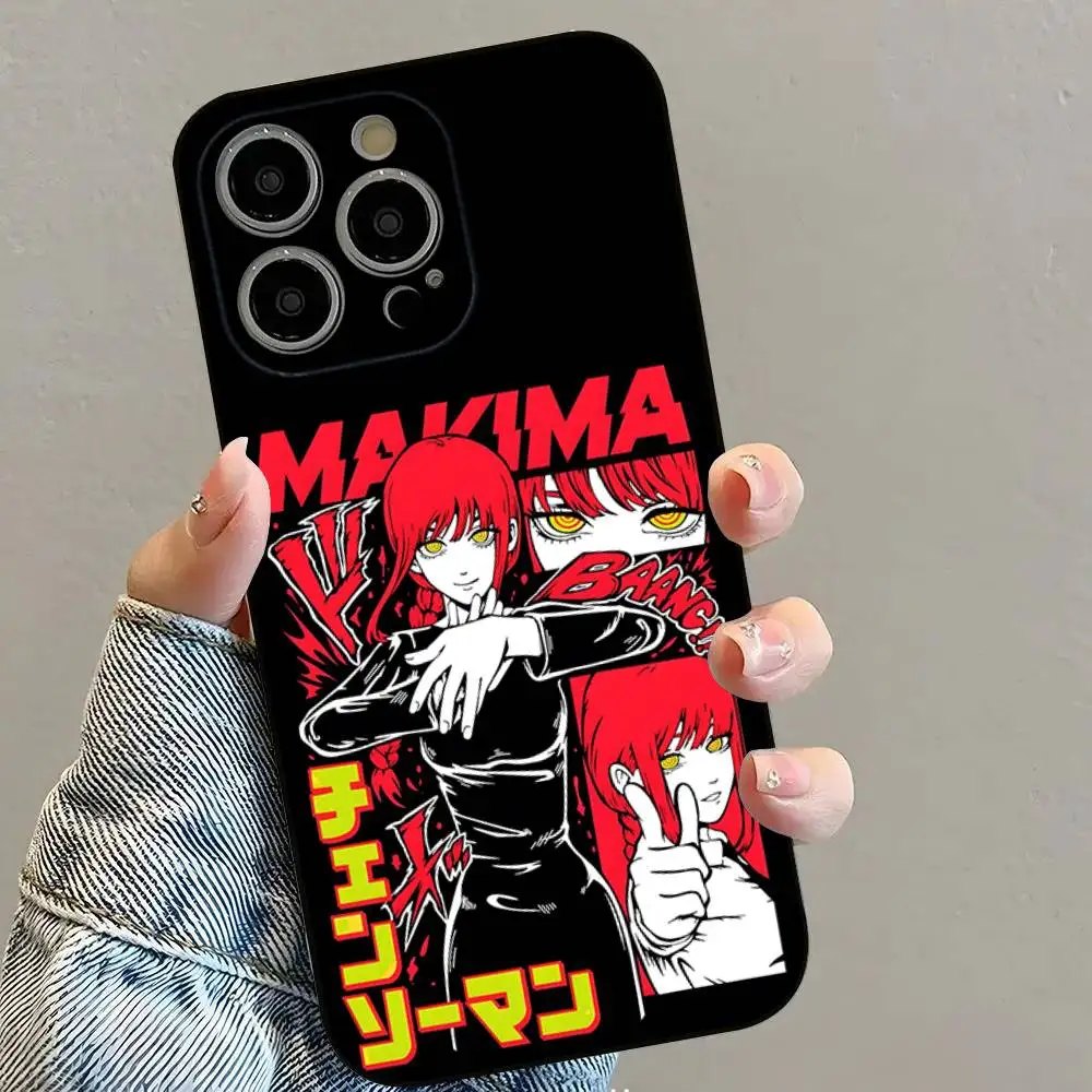 M-Makima Chainsaw Man Matte Silicone Soft Phone Case - Stylish and Durable Protection