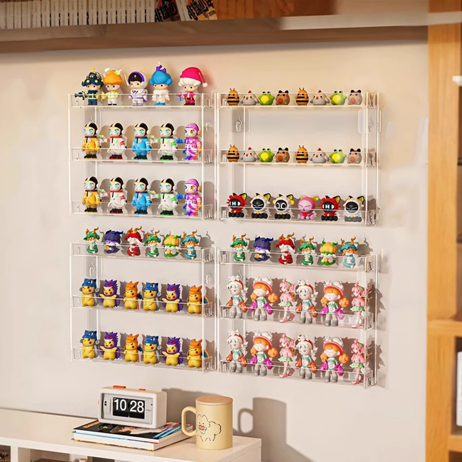 Blind Box Handmade Storage Display Rack Cute Grain Decoration Display Cabinet Non drilling Storage Rack