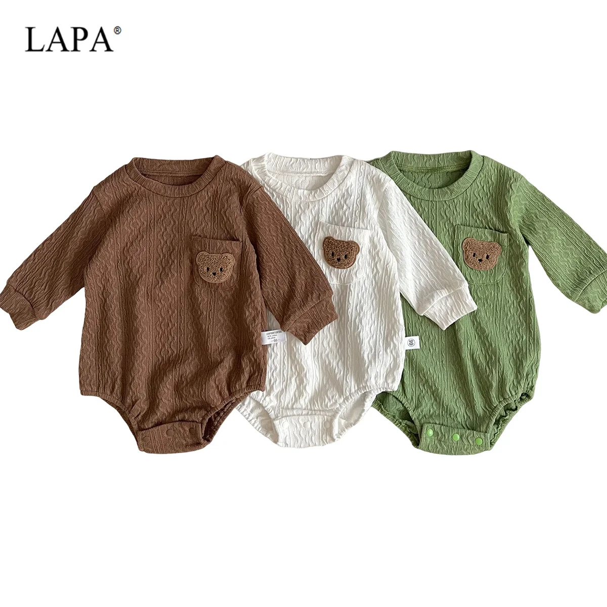 

Комбинезон LAPA с круглым вырезом, длинным рукавом, унисекс, от 0 до 2, весна/осень