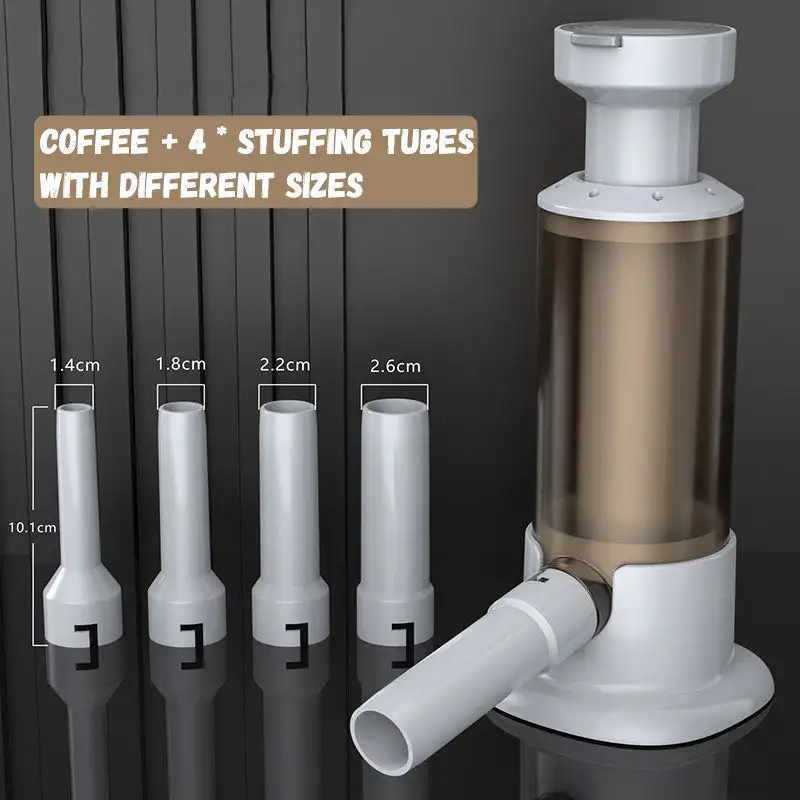 Sausage stuffer with 4 tubes of different sizes