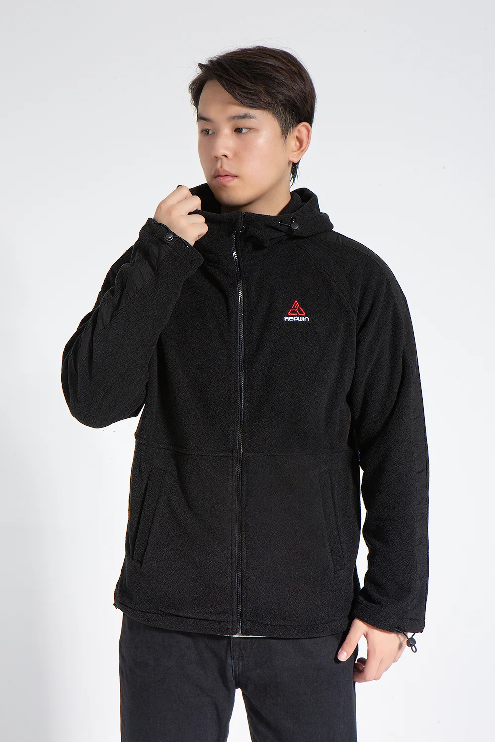 Red Win Fleece Jacket Autumn Winter 22 Men's Hooded Ultra-Light Fleece Jacket Outdoor Sports Climbing Trekking Camping