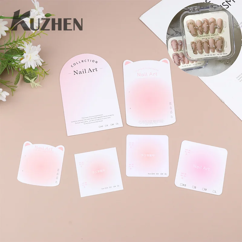 10Pcs Press-Sul Display Per Imballaggio Unghie False Design False Miling Swatch Show Card Manicure Sample Display Salon 