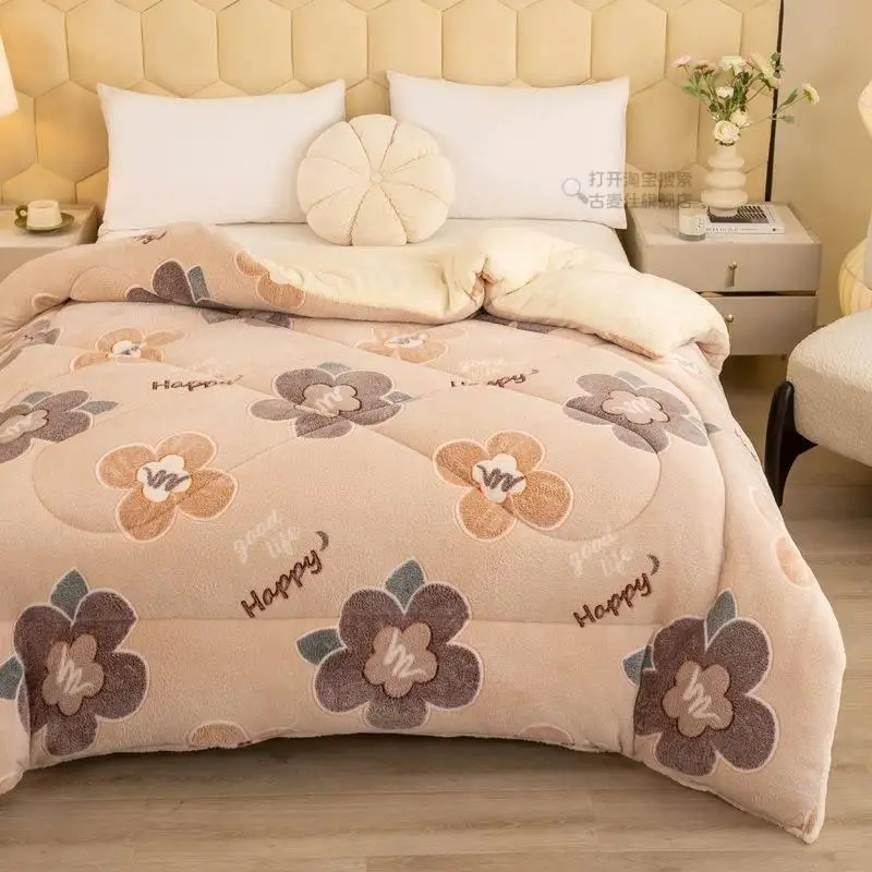 שמיכת חורף חמה ומעובה מבד קטיפה כבשים, כותנה חמה, קטיפה חלבית, ליבה מפלנל, קטיפה קורל, 2025 שמיכת חום חמה ומבוקשת