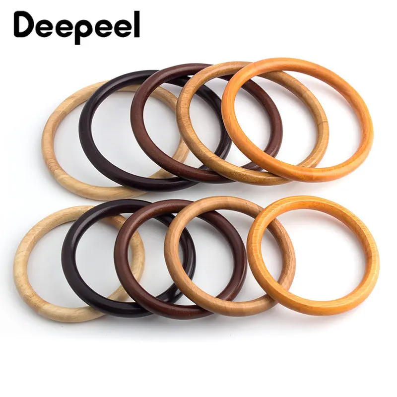 

2/4Pcs Deepeel 11/14cm Bags Wood Handle Wooden Ring Bag Sewing Brackets Purse Frames Diy Handmade Handbag Kiss Clasp Handles