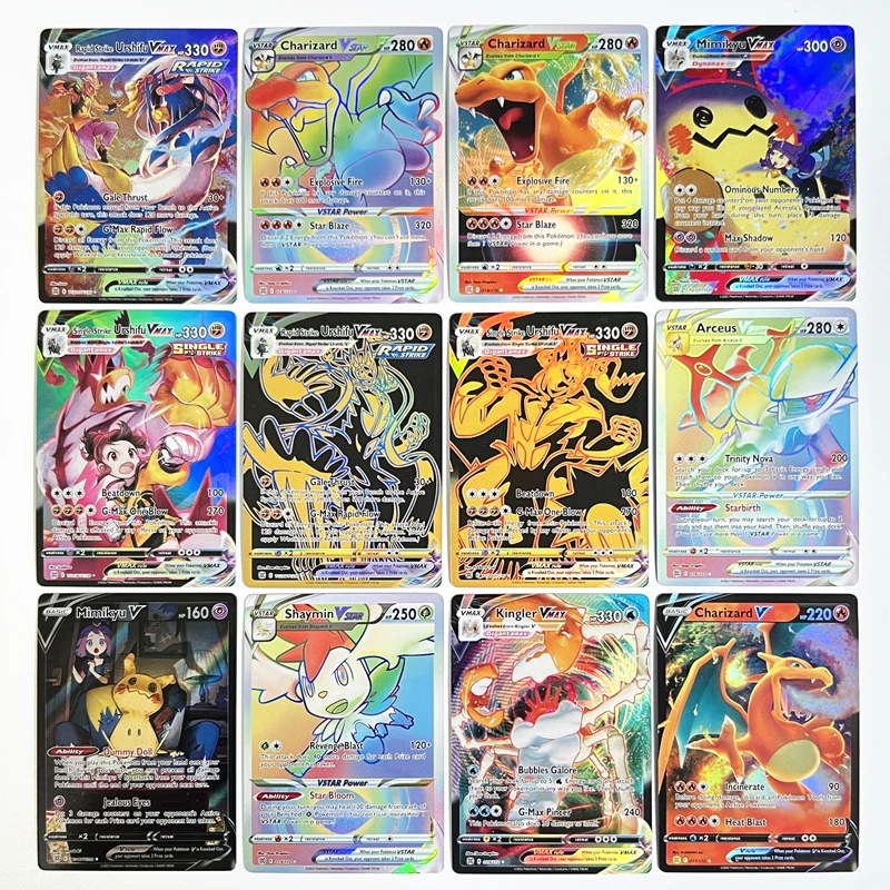 100pçs Cartas Pokemon GX VMAX MEGA - Escorrega o Preço