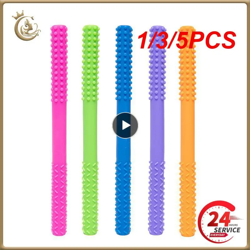 

1/3/5PCS Newborn Hollow Teething Tube Baby Silicone Teether Stick Biting Chewing Straws Nursing Soother Molar Toy Gift for