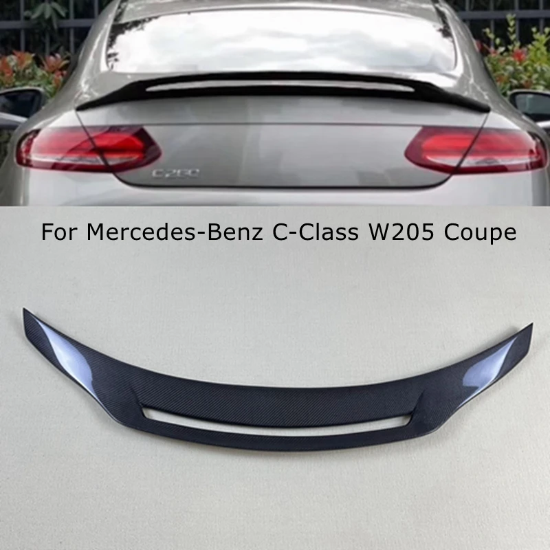 

For Mercedes Benz W205 Coupe C-Class 2DOORS C63 GT style Carbon Fiber / FRP Glossy black Rear Trunk Spoiler 2015+
