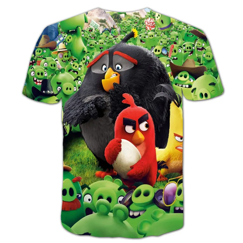 cool kid t shirt Anime Angry-Birds 3D Printed T-shirt Boys And Girls Video Game Tshirts Children's Harajuku Clothes Summer Kids Cartoon Short Top children's t shirt with animals	