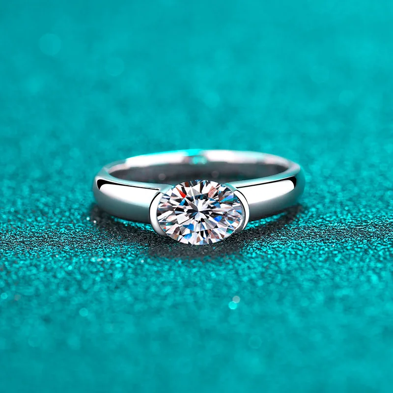 1.5CT D Color VVS1 Oval Moissanite Eternity Wedding Ring for Women 925 Sterling Silver Band with GRA Certificate Fashion Jewelry 5