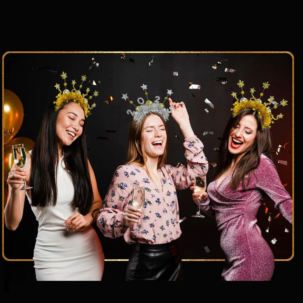 Christmas New Year Fireworks Hair Hand New Year Party Photo Props Headband Holiday Dress Up Props