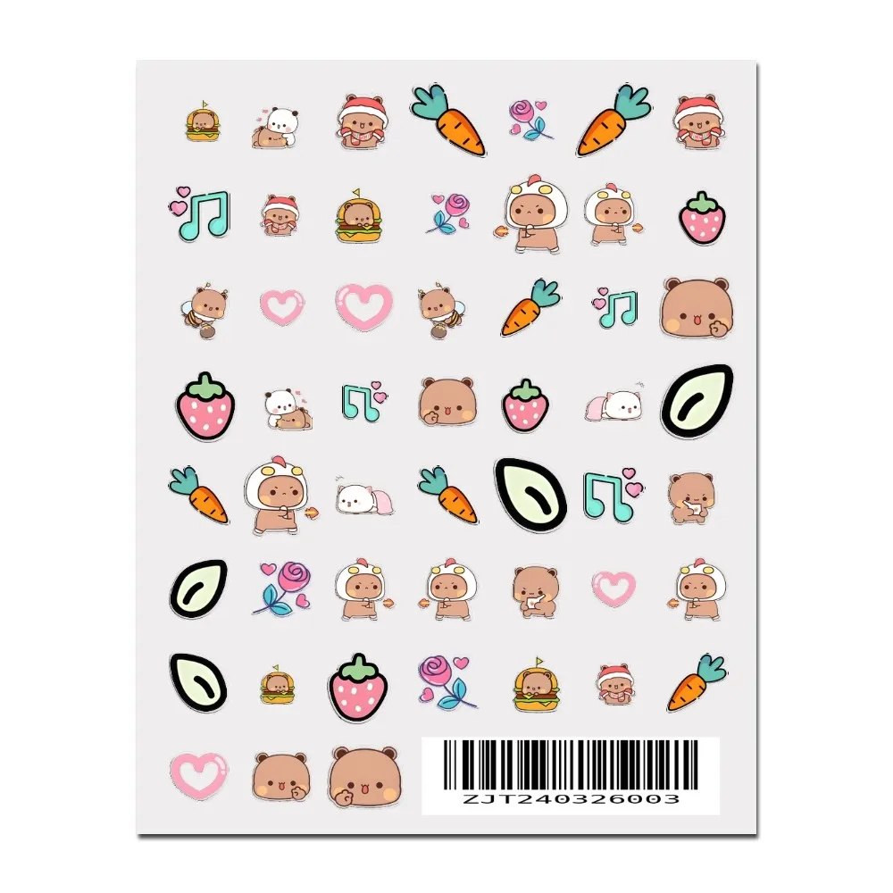 1PCS BUBU DUDU 3D Adhesive Nail Art Sticker Cartoon Nail Art Decal Sticker Parts Manicure 3d stickers cartoon nail stickers