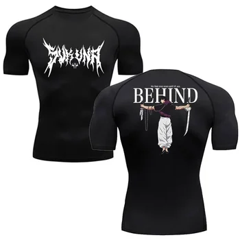 Anime Jujutsu Kaisen Compression Shirt Men Fitness Gym Sport Running T-Shirt Rashgard Tops Tee Quick Dry Short Sleeve T-Shirt 1