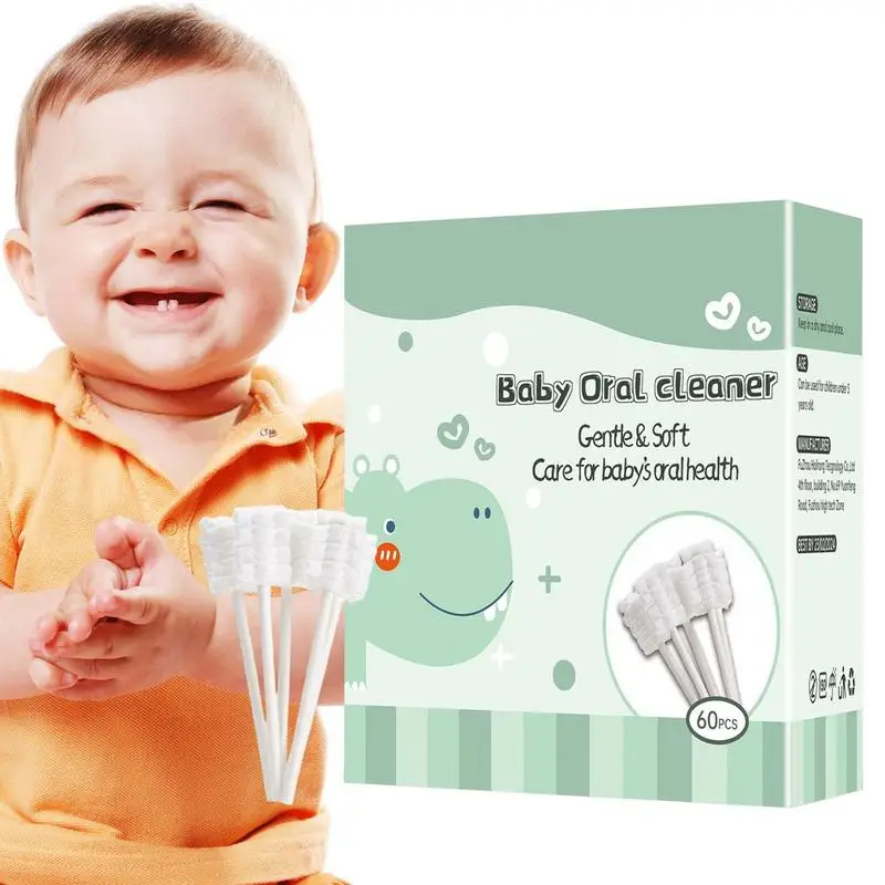 

Baby Oral Cleaner 60/120 Pack Flexible Baby Tongue Cleaner Baby Toothbrush Upgrade Gum Cleaner Infant Toothbrush With Paper