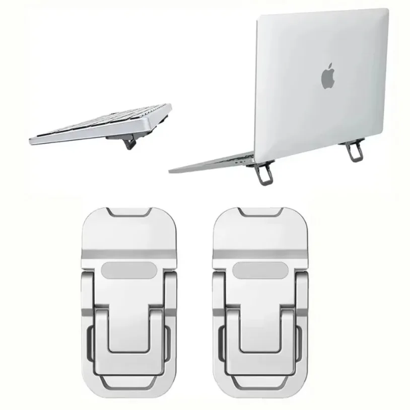 Laptop Stand 2pcs/Set Adjustable Angles Foldable Desktop Invisible Mini Portable Alloy Riser for Notebook
