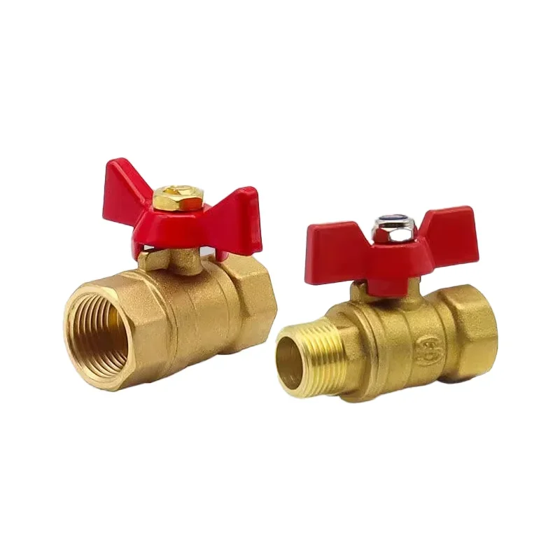 5/20/100pcs 1/8" 1/4" 3/8" 1/2" BSP Water Gas Oil Shut Off Valve Brass Ball Valve Air Compressor Threaded Mini Male To Female
