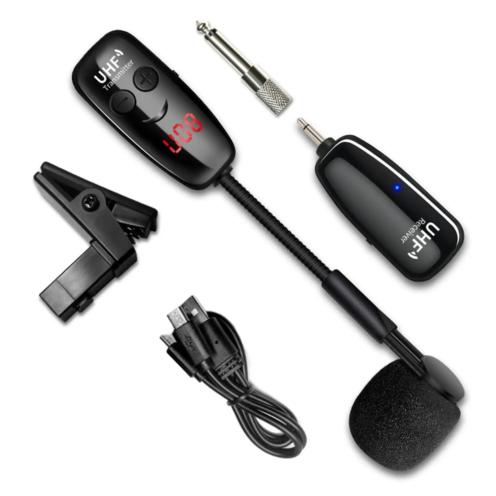 Saxophone Microphone Handheld UHF Mic for Voice Amplifier Trumpet Clarinets Saxophone Microphone Handheld UHF Mic for Voice Amplifier Trumpet Clarinets