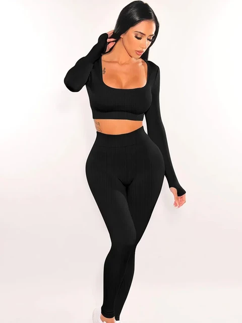 Sporty Fitness Co Ord Sets for Women Two Piece Set Fall Winter