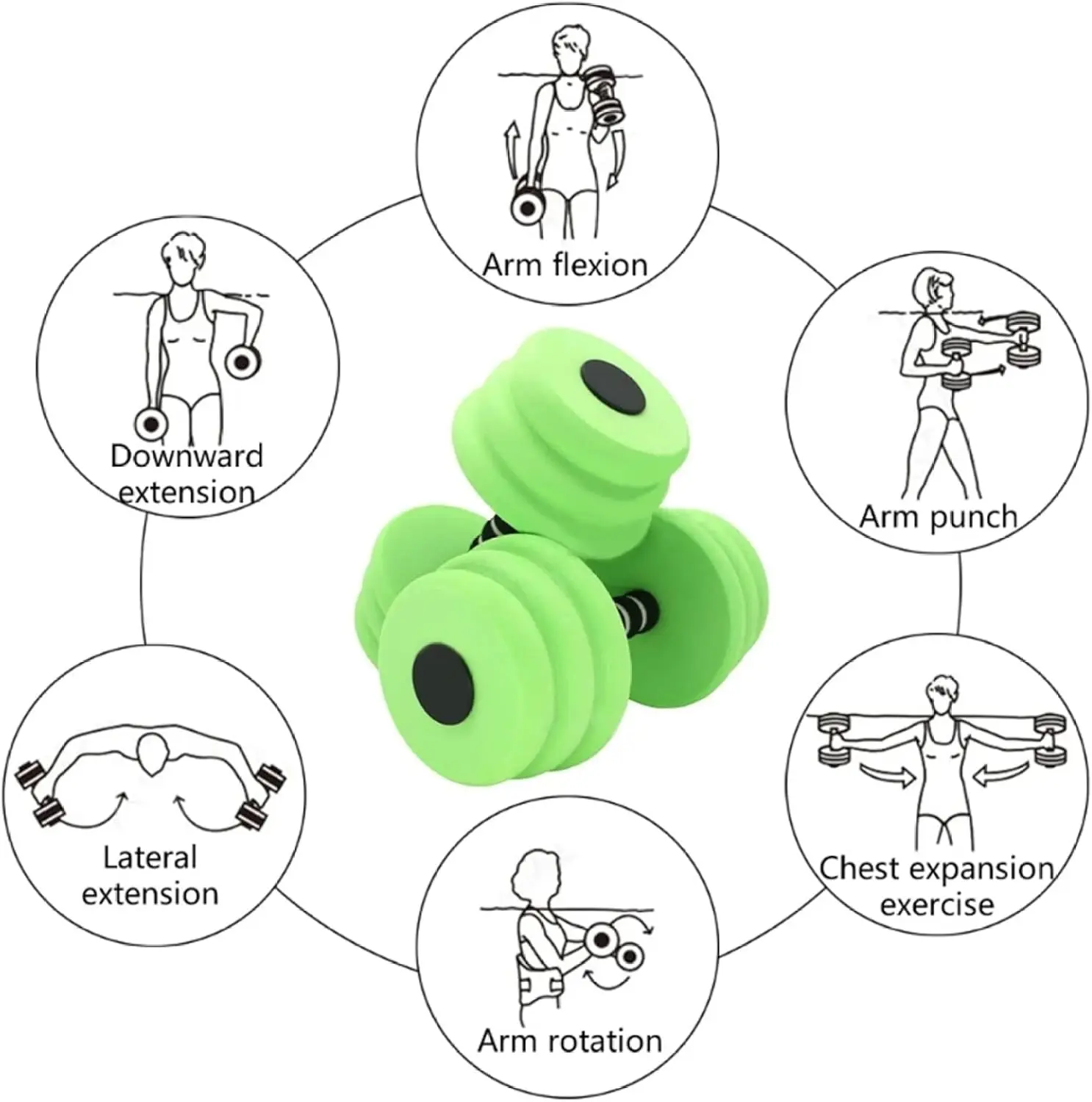 EVA Floating Dumbbell 1pc Water Sports Strength Training Foam Dumbbell Universal Summer Swimming Diving Assistance Equipment