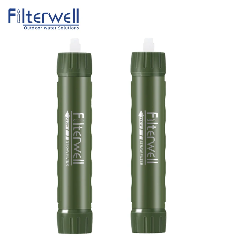 Filterwell Personal Water Treatment Filter Straw Survival Gear Filtration System For Camping Tourism Hiking Outdoor Drinking