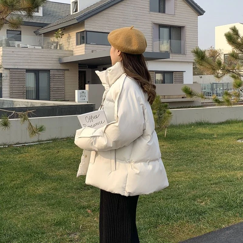 

Korean version loose fitting cotton jacket short cotton jacket fashionable student bread jacket 2023 new cotton jacket women's
