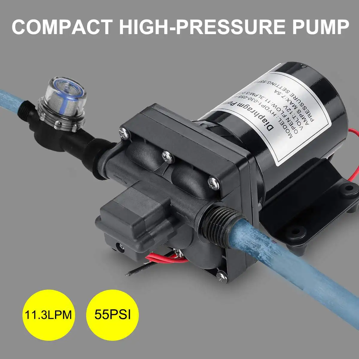 Pompe à eau sous pression à 3 chambres (12V) pour eau potable