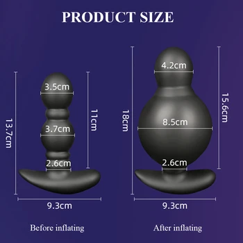 Inflatable Anal Dildo Vibrator Wireless Remote Control Male Prostate Massager Huge Butt Plug Anal Expansion Sex Toys For Men 6