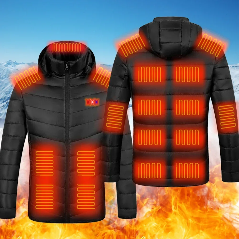 Unisex Electric Heating Jacket Rechargable Electric Thermal Jacket Windproof 3 Heating Levels for Outdoor Camping Fishing Skiing heated jacket