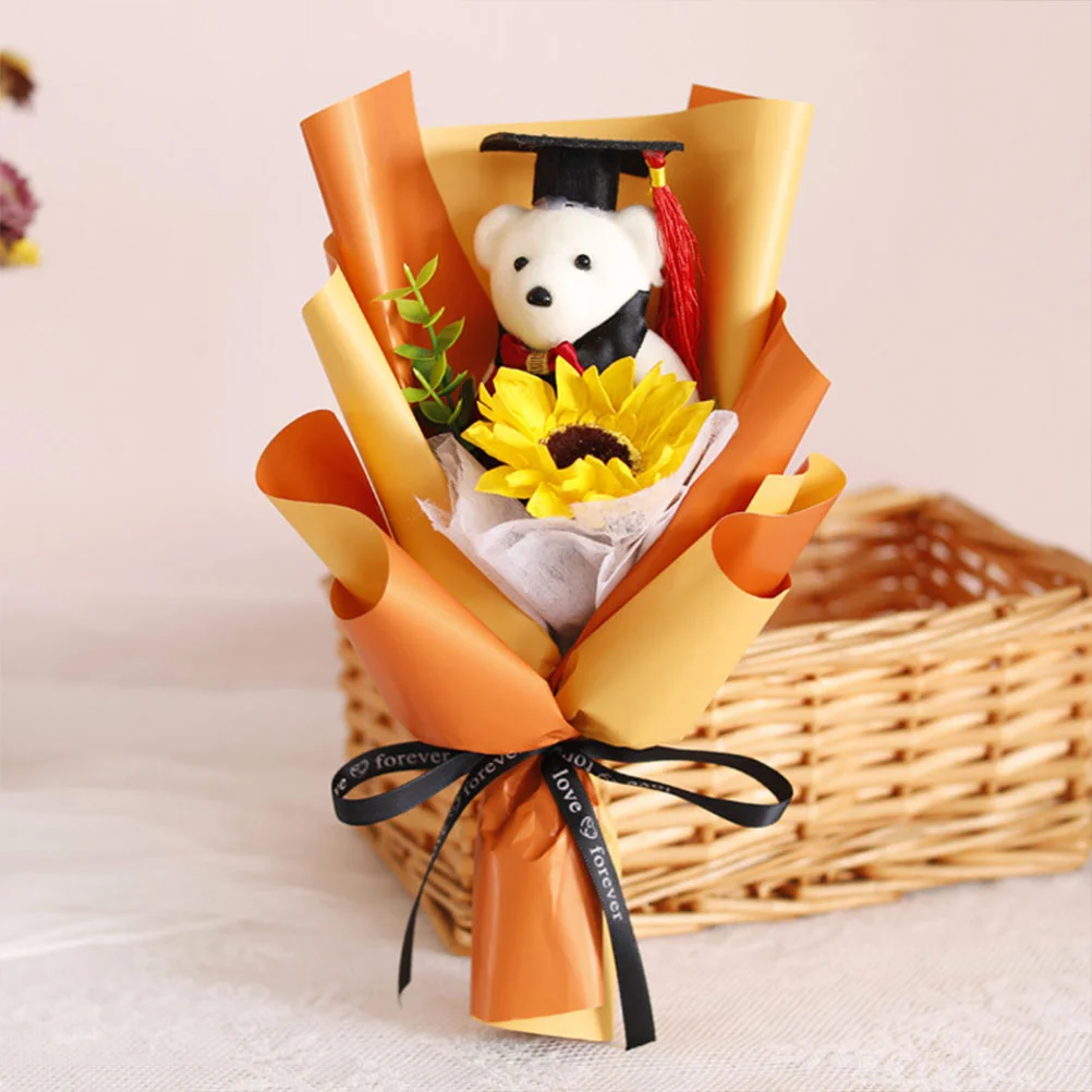 

Graduation Stuffed Bears Plush Bouquet Animal Mini Tassel Toy Supplies Party Gifts Grad Class Tiny Pendant Key Season Gift