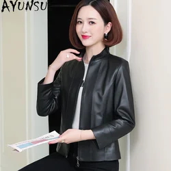 AYUNSUE 100% Genuine Leathe Jacket Women 2023 New Short Leather Jackets Real Sheepskin Coat Slim Spring Autumn jaqueta feminina