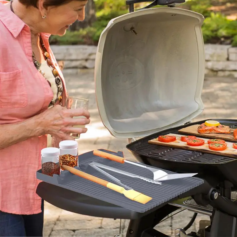 Silicone Griddle Mat Silicone Multifunctional Griddle Tools Mat For Outdoor Grill Heat Resistant Utensil Holder Pad For Outdoor
