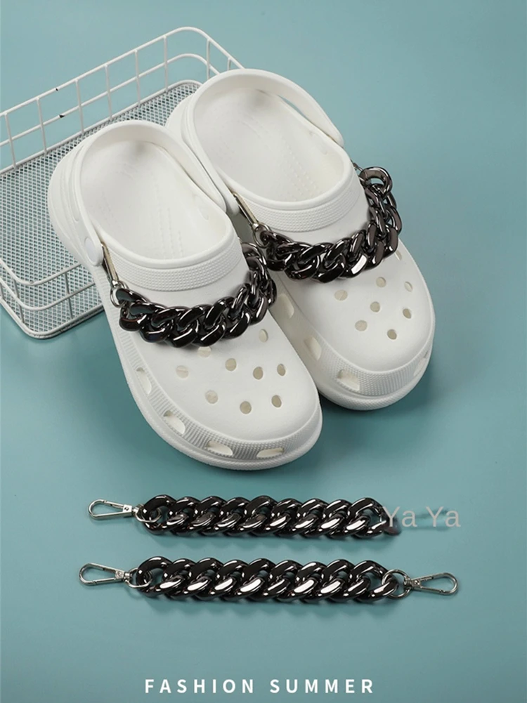 Croc Chains Women Designer Shoe Charms Acrylic Rhinestones Croc Charms Shoe  Decoration DIY Detachable Sneakers Shoes Accessories