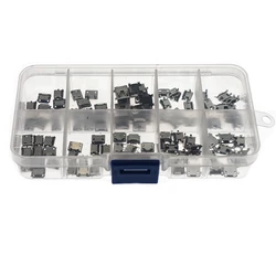 100 - Piece Micro USB and Mini USB Female Charging Connector Kit (Boxed)