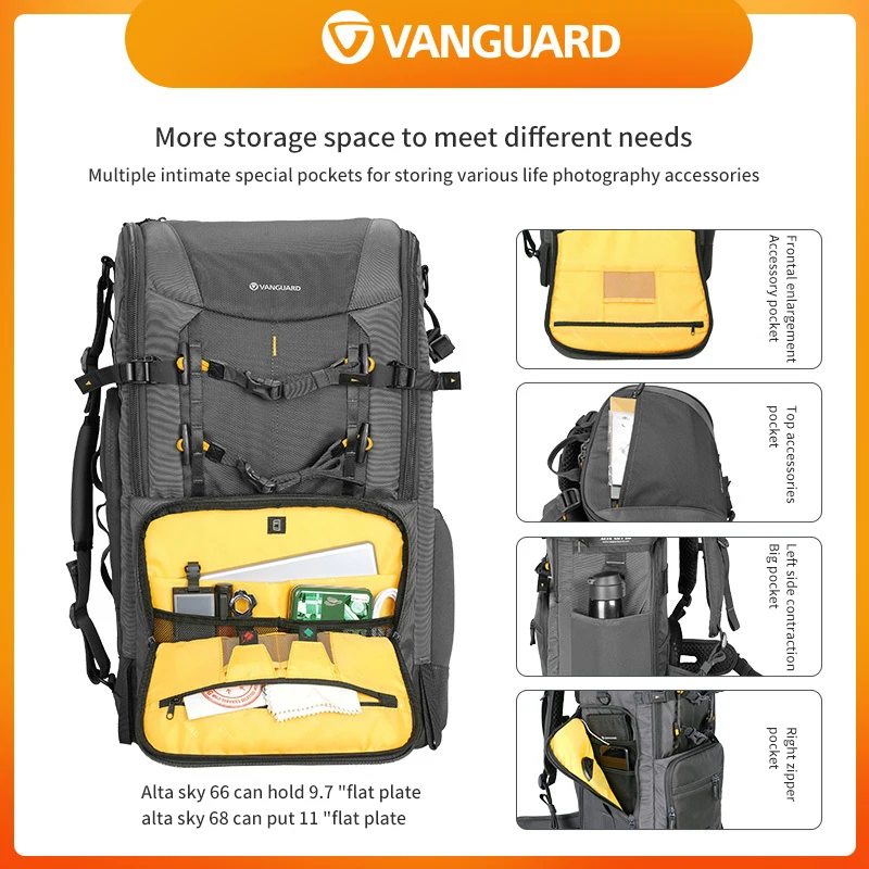 Vanguard alta ky66-プロの写真用バックパック,デュアルcanon