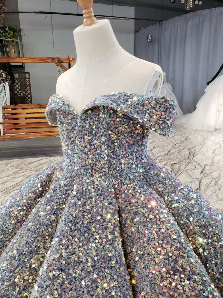 Flower Girl Dresses Ball Sparkly Sequins Beaded Party Princess Kids Pageant Performance First Communion Gowns flower girl dresses