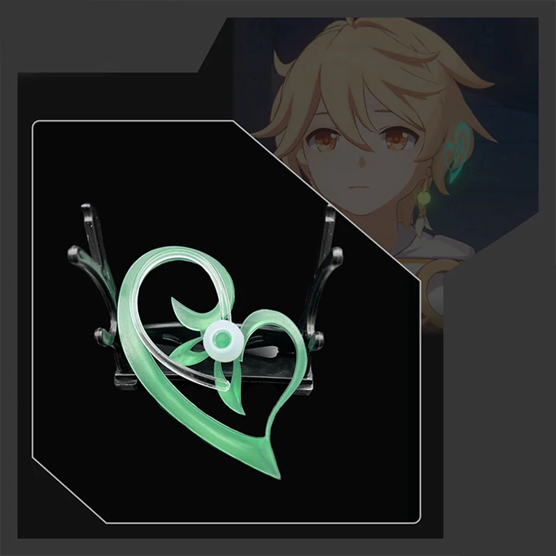 Terminal Akasha Genshin de 1 piezas, Accesorio luminoso para Cosplay, juego de rol, auriculares Sumeru para teléfonos con orejas verdes