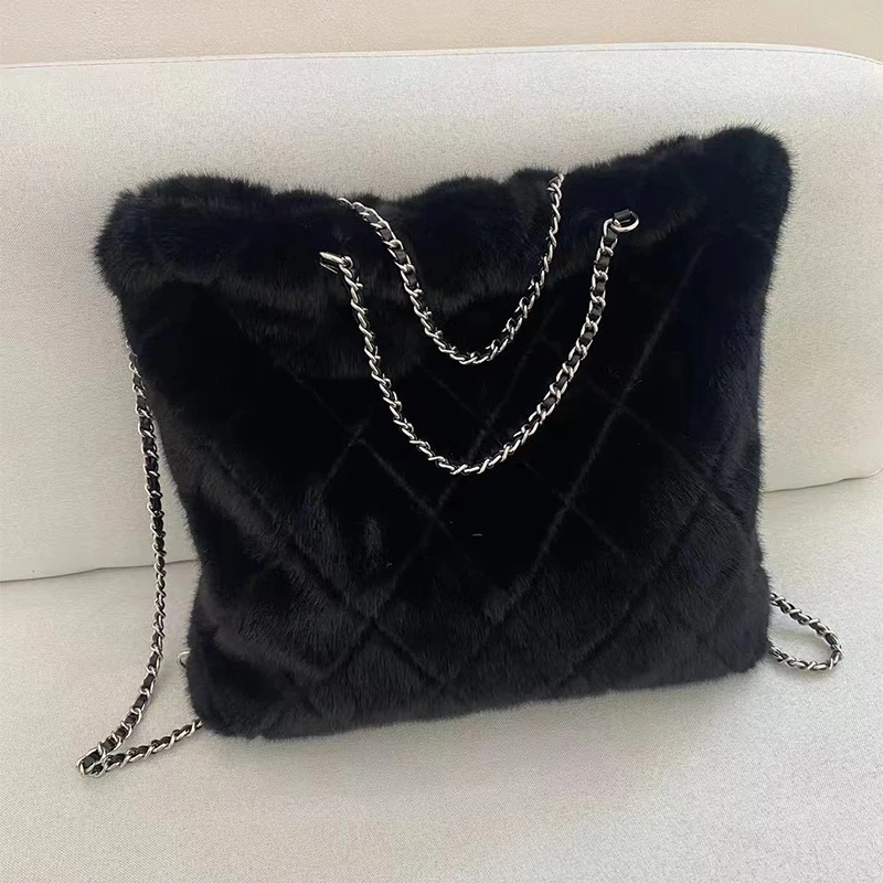 Trendy Handbags For Women Luxury Designer Diamond Lattice Lambswool Lady Totes Fashionable Shoulder Crossbody Purse Backpack