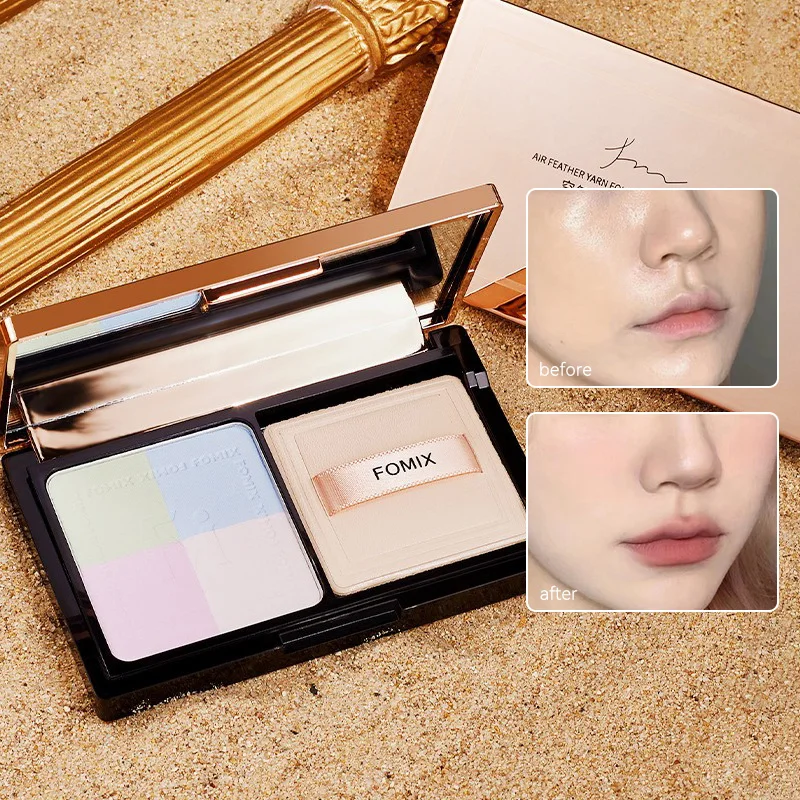 FOMI Air Feather Four-Color Setting Powder Compact Translucent Matte Finish Long-Wearing Waterproof setting powder compact powder