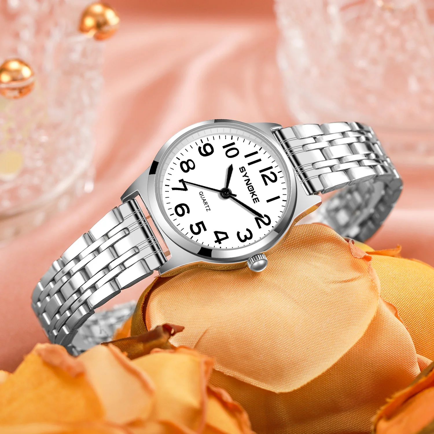 

Женские часы с прямоугольной планкой и браслетом из нержавеющей стали, водонепроницаемые женские часы