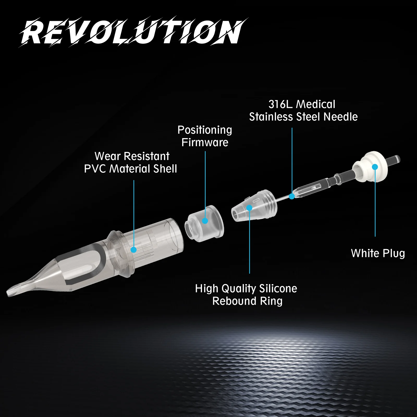 100pcs EZ Revolution Cartridge Tattoo Needles Kits Permanent Makeup 0.30/0.35mm RL RS M1 RM for Rotary Cartridge Tattoo Machine 6