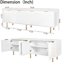Mid Century Modern TV Stand for 80 Inch TV, Entertainment Center with 4 Large Drawers, TV Stand for Living Room 2