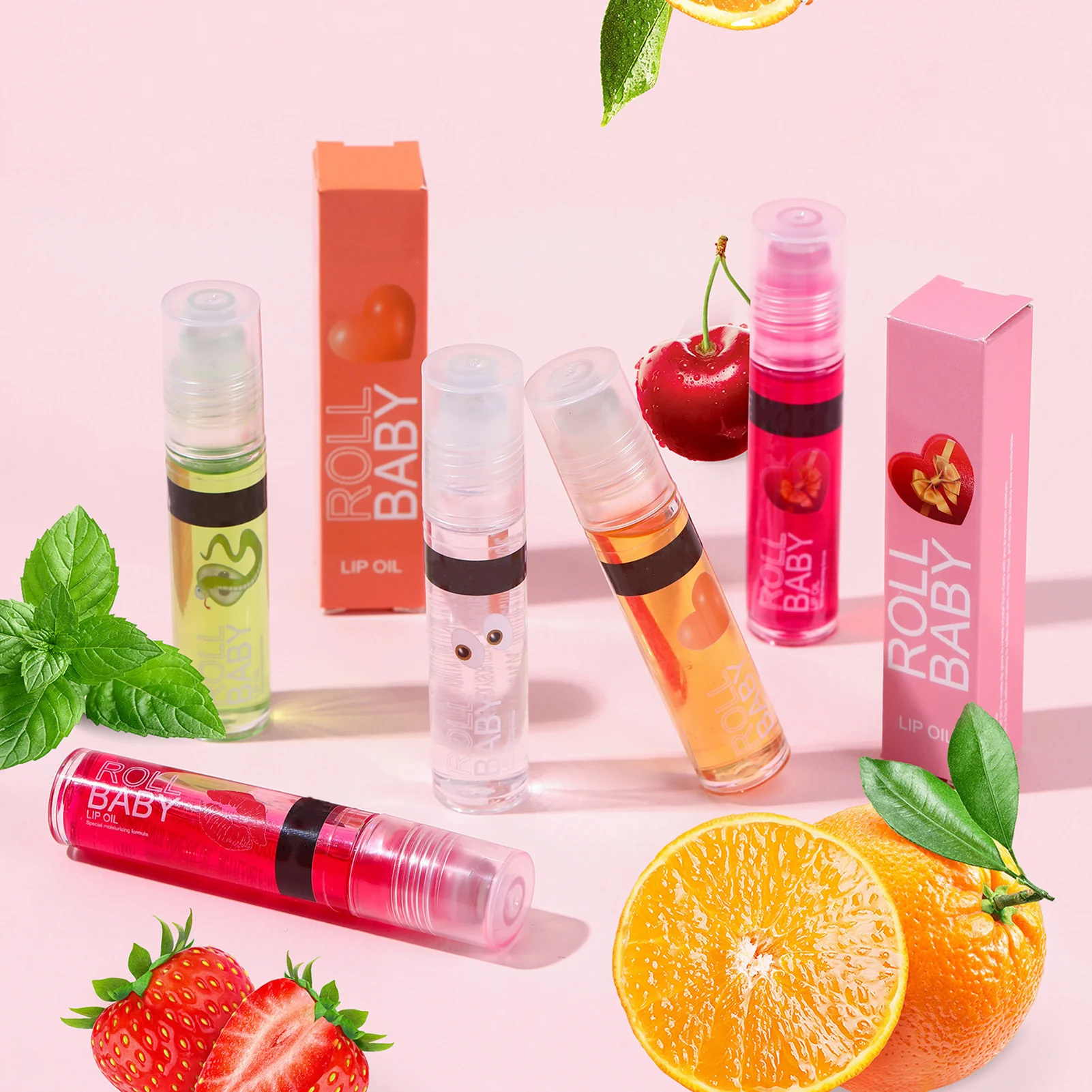 Description Picture 2 of itemRoll On Lip Oil Cute Lip Gloss Hydrating Lip Oil Floral Lip Oil Nourishing Transparent Roll On Lip Balm For Birthday Gift