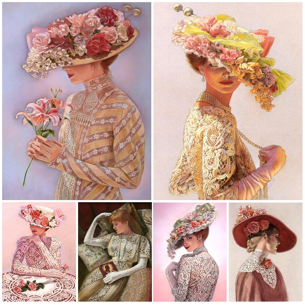 

Lady Victoria Victorian Elegance Romantic Woman Wall Art Canvas Painting Poster Wall Pictures For Living Room Home Unframed