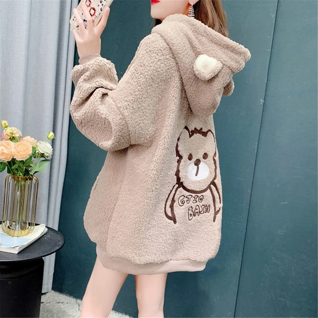 Winter Hoodie Drawstring Sweatshirt Keep Warm Plush Women Winter Thickened  Plush Hoodie Women Winter Hoodie Female Clothes - AliExpress