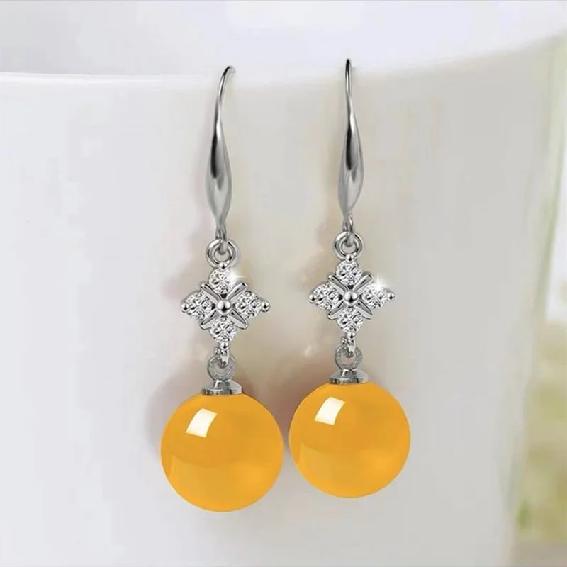 

Серьги-капельки из натурального зеленого халцедона ручной работы, модные ювелирные изделия из бутика, серьги для мужчин и женщин, подарочны...