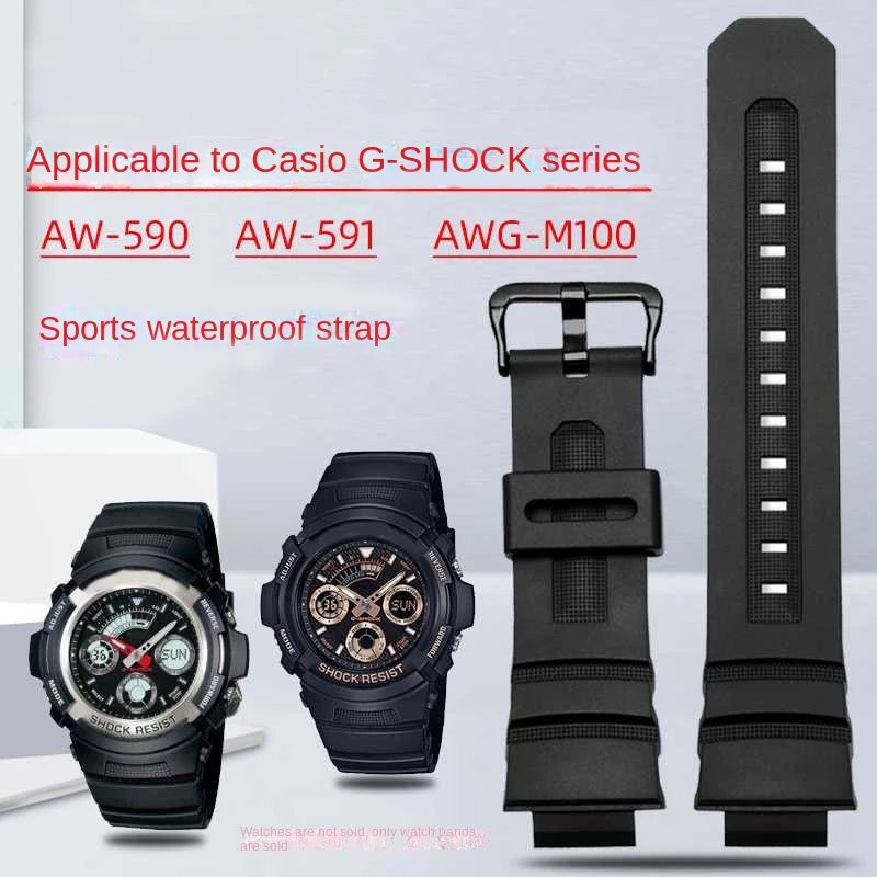

Ремешок резиновый для Casio G-Shock AW-591/590/5230/282B AW590 AWG-M100/M101 G-7700/7710