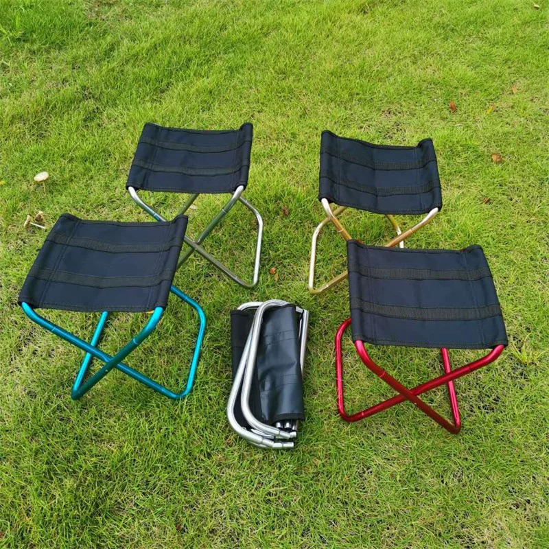 Outdoor Camping Chair Aluminum Alloy Folding Chair Small Ultralight Stool Seat For Travel Camping Hiking Fishing