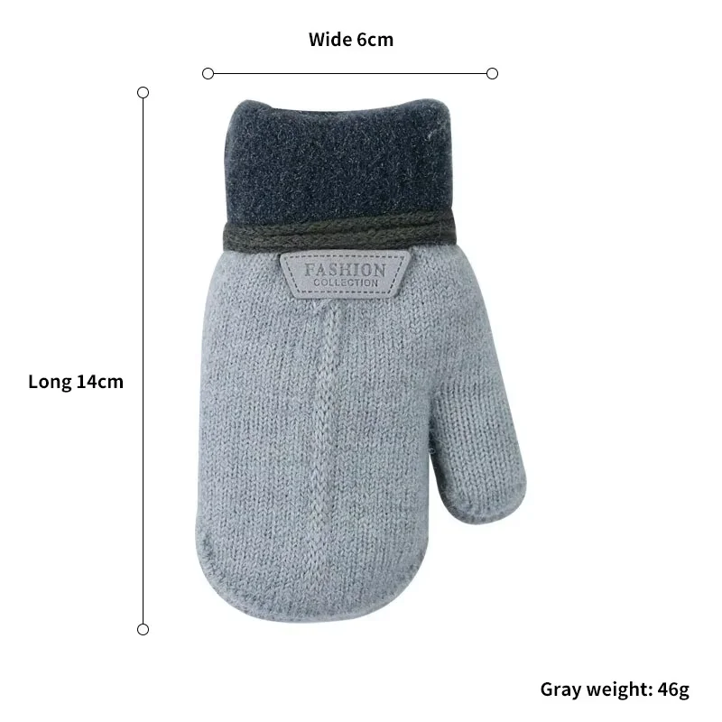 1 PCS New Cute Boys Girls Gloves Winter Thick Warm Knitted Mittens For Newborn Kids 03Y Children Gloves Gift