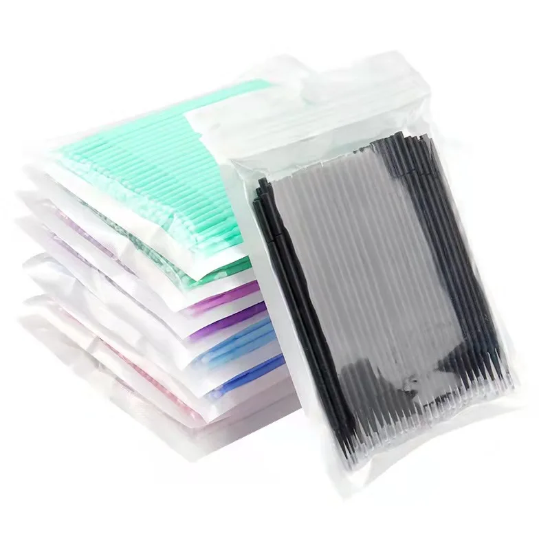 100/5Pcs Disposable Cotton Swabs Micro Brushes Eyelash Extension Eye Lash Glue Cleaning Brushes Applicator Sticks Makeup Tool disposable cotton swabs
